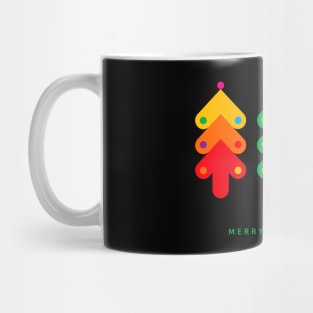 Merry Christmas with colorful Christmas trees, version three Mug